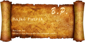 Bajkó Patrik névjegykártya