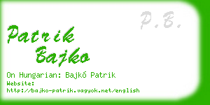 patrik bajko business card