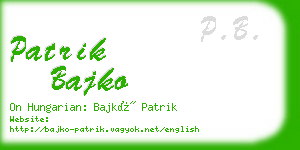 patrik bajko business card